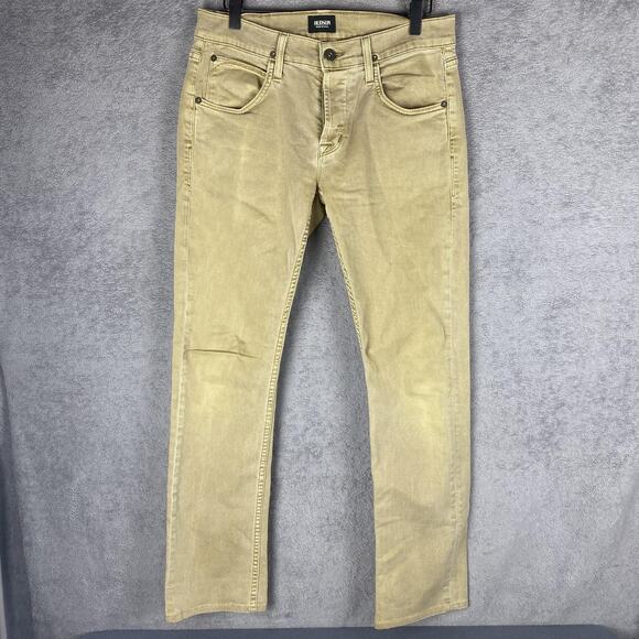 Hudson Jeans Mens 30x31 Tan Byron Five Pocket Straight Rumb USA Button Fly Denim - Picture 1 of 14